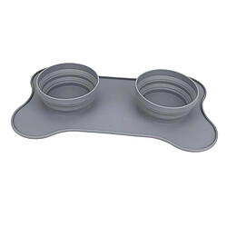 Acheter Bol Pour Chien Portable Pour Animaux De Compagnie Tapis En Silicone Pour Animaux De Compagnie Bol D'alimentation Pour Animaux De Compagnie Gris