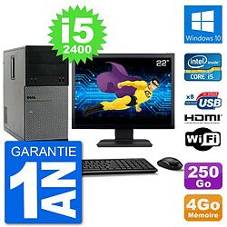 PC Dell 3010 MT Ecran 22" i5-2400 RAM 4Go Disque Dur 250Go HDMI Windows 10 Wifi - Occasion