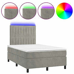 Sommier à lattes LED,Cadre à lattes de lit avec matelas pour Adulte Gris clair 120x200 cm -MN63388