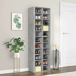 Maison Chic Armoire à Chaussures Gris béton,Meuble de Rangement à Chaussures 54x34x183 cm bois d'ingénierie -MN73154