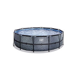 EXIT Piscine 450x122cm filtre a sable 12v Stone Grise