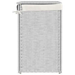 Acheter vidaXL Panier à linge avec 2 sections blanc 53x35x57 cm résine tressée