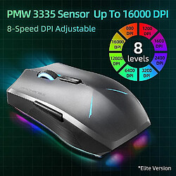 Universal M7 M7 Wireless Mouse Gaming Mouse Omron RGB rétro-éclairage programmable Rechargeable 16000 DPI Computer