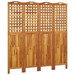 Maison Chic Paravent/Cloison de séparation 4 panneaux 162x2x180 cm Bois d'acacia -MN70810