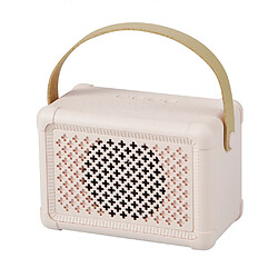 General Haut-parleur Bluetooth rétro FM Radio vintage avec volume fort, amélioration des basses puissantes, bon son, Bluetooth 5.0, carte TF, entrée AUX, clé USB pour la maison, l'extérieur, les voyages, les fêtes, les cadeaux (rose)