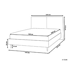 Avis Beliani Lit double en tissu 140 x 200 cm gris foncé IZERNORE