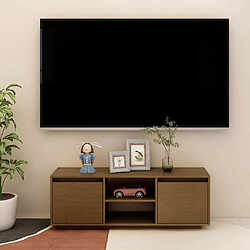 Maison Chic Meuble TV scandinave - Banc TV pour salon Marron miel 110x30x40 cm Bois de pin massif -MN26328