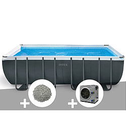 Kit piscine tubulaire Intex Ultra XTR Frame rectangulaire 5,49 x 2,74 x 1,32 m + 10 kg de zéolite + Pompe à chaleur