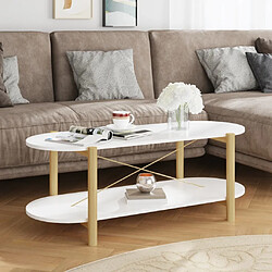 Maison Chic Table basse,Table Console Table d'appoint, Table pour salon Blanc 110x48x40 cm Bois d'ingénierie -MN48947