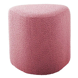 Avis LEITMOTIV Pouf en tissu bouclette Ada Organic rose pâle.