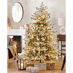 Beliani Sapin de Noël pré-allumé BRISCO 180 cm Blanc