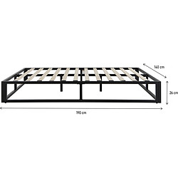 Avis Habitat Et Jardin Cadre de lit en métal 140 x 190 cm - Noir