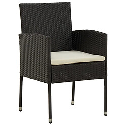 Acheter Maison Chic Mobilier à dîner 5 pcs de jardin - Ensemble table et chaises d'extérieur - Salon/Mobilier de jardin classique Résine tressée Noir -MN74670