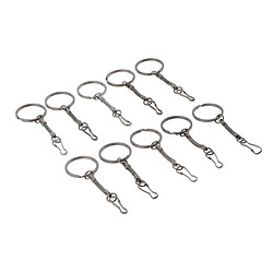 Avis 10pcs chaîne en alliage serpent porte-clés avec extrémité instantanée et anneau de saut noir