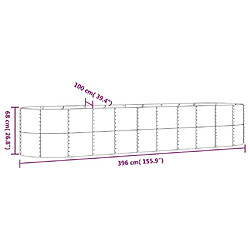 vidaXL Lit surélevé de jardin Acier enduit de poudre 396x100x68cm Vert pas cher