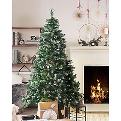 Beliani Sapin de Noël pré-allumé PALOMAR 180 cm Vert foncé