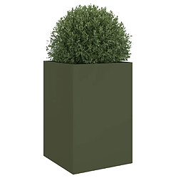 Avis vidaXL Jardinière vert olive 52x48x75 cm acier