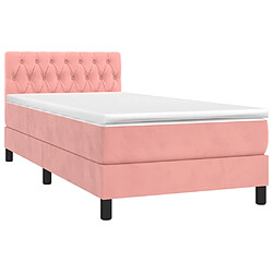 Avis Maison Chic Lit Adulte - Lit simple Lit à sommier tapissier avec matelas moelleux - Meuble de Chambre - Rose 100x200 cm Velours -MN50804