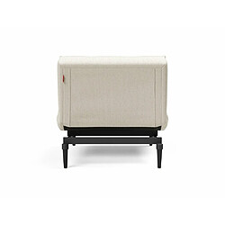 Avis Inside 75 INNOVATION LIVING Fauteuil SPLITBACK STYLETTO convertible lit 90*115 cm pieds fuseau noir tissu Bouclé Off White