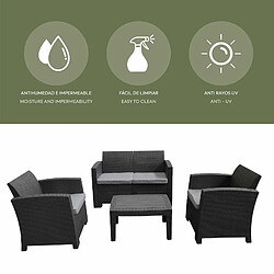 Avis Salon de Jardin Chillvert Siena en Résine 1 Canapé + 2 Fauteuils + Table Gris Anthracite