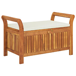 Helloshop26 Banc de jardin meuble de patio d'extérieur terrasse de rangement de jardin avec coussin 91 cm bois d'acacia 02_0011810