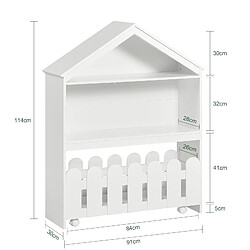 Avis SoBuy KMB52-W Étagère Enfant, Organisateur Jouets et Livres, Meuble Jouets avec 1 Tiroir à Roulettes