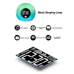 Universal Bluetooth sans fil 5.0 haut-parleur subwoofer veilleuse haut-parleur horloge fonction message vocal sommeil sommeil haut-pareilleur lampe de table | Portable Speaker (Blanc)