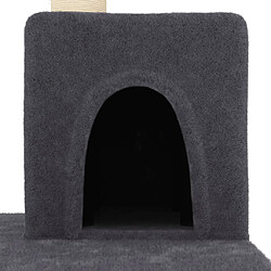 Acheter Helloshop26 Arbre à chat meuble tour grimper jouet grattage grattoir escalade plateforme avec griffoirs en sisal foncé 123 cm gris 02_0022651