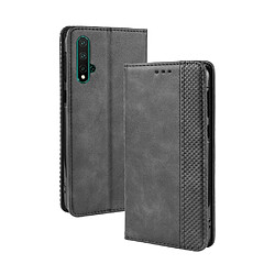 Wewoo Housse Coque Boucle magnétique rétro Crazy Horse Texture en cuir à rabat horizontal pour Huawei Nova 5 / Nova 5 Proavec support et fentes cartes et cadre photo noir