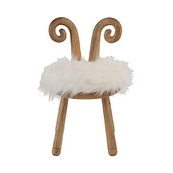 Mes Chaise enfant mouton 36x36x56 cm en fausse fourrure blanche