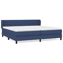 vidaXL Sommier à lattes de lit avec matelas Bleu 200x200 cm Tissu