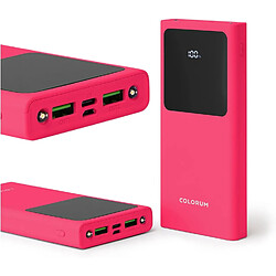 SANAG Colorum Power Bank 10000Mah Magenta - Batterie Externe Portable Avec Usb-C Microusb - Power Bank Avec Écran Led - Batterie Externe Charge Rapide De Deux Appareils Avec Deux Voyants Led