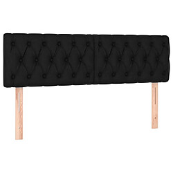 vidaXL Têtes de lit 2 pcs Noir 80x7x78/88 cm Tissu