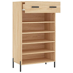 Maison Chic Armoire à Chaussures,Meuble de Rangement à Chaussures chêne sonoma 60x35x105cm bois d'ingénierie -MN48113 pas cher