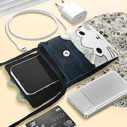 Acheter Avizar Pochette Bandoulière pour Smartphone en Tissu Design Chat Gris et Rose