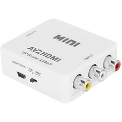 NC Convertisseur RCA vers HDMI, Mini Adaptateur RCA vers HDMI AV2HDMI convertisseur HD, convertisseur Audio vidéo HDMI prenant en A201 