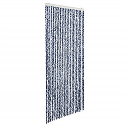 vidaXL Moustiquaire Bleu blanc et argenté 100x220 cm Chenille