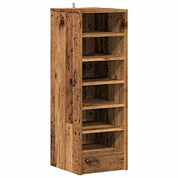 vidaXL Armoire à chaussures vieux bois 32x35x92 cm bois d'ingénierie