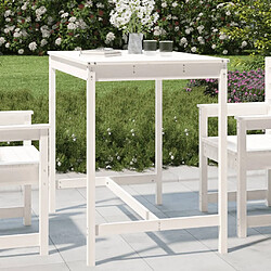 vidaXL Table de jardin blanc 121x82,5x110 cm bois massif de pin