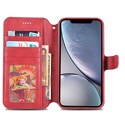 Acheter Wewoo Housse Coque Pour iPhone XR AZNS Texture du mollet Etui en cuir avec rabat horizontal magnétique PU supportfentes cartes et cadre photo Rouge