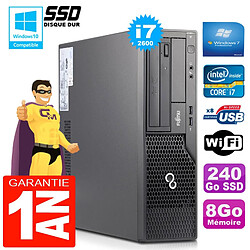 PC Fujitsu Esprimo E500 E85+ SFF Core I7-2600 RAM 8Go Disque 240 Go SSD Wifi W7 - Occasion