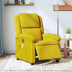 Maison Chic Fauteuil Relax pour salon, Fauteuil inclinable de massage électrique jaune velours -GKD72438