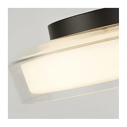 Avis Searchlight Plafonnier salle de bains Puck Verre,acier doux Noir mat,Transparent,opale