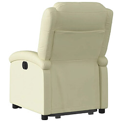 Acheter vidaXL Fauteuil inclinable crème cuir véritable