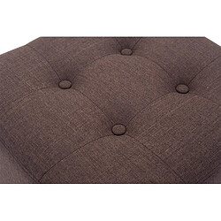 Decoshop26 Lot de 2 tabourets bas pouf repose-pieds forme carrée en tissu marron 10_0004471 pas cher