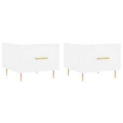 vidaXL Tables basses 2 pcs blanc 50x50x40 cm bois d'ingénierie