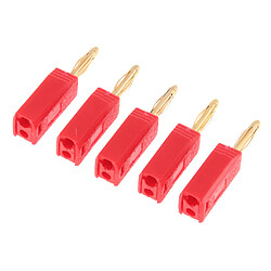 5Pieces 2mm Banana Plug pour Sondes de Test Instrument Meter Connector red pas cher