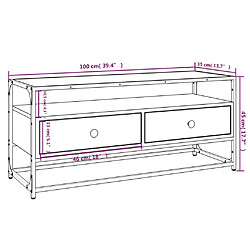 vidaXL Meuble TV noir 100x35x45 cm bois d'ingénierie pas cher