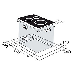 Avis Table de cuisson à induction 60cm 3 feux 7400w - bpi1638ub - BRANDT