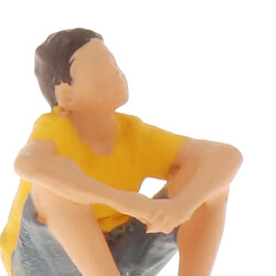 Avis 1:64 Painted People Miniture Scènes Figurine Poupée Garçon Jaune